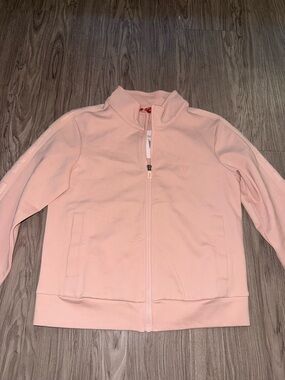 Guess Light Pink Zip-Up Jacket with Logo Tag